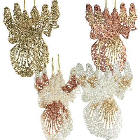 Hanging Pair of Angel Christmas Ornament, 5-3/4-inch, 4 Piece