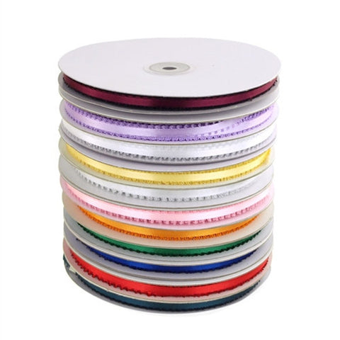 Picot Edge Double Face Satin Ribbon, 3/16-inch, 50-yard