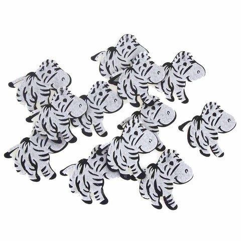 Zebra Felt Animals, White/Black, 2-Inch, 12 Piece