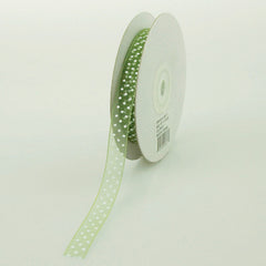 Swiss Polka Dots Sheer Organza Ribbon, 3/8-inch, 25-yard