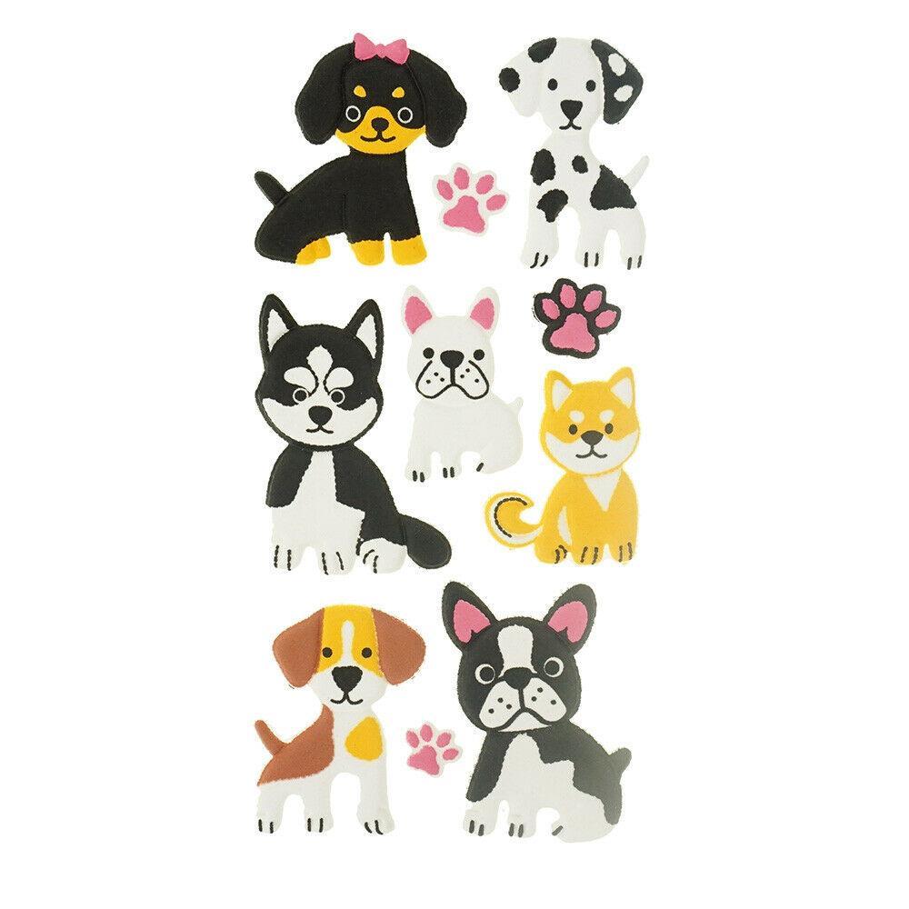 3D Flocked Puffy Puppy Pals Stickers, 10-Piece